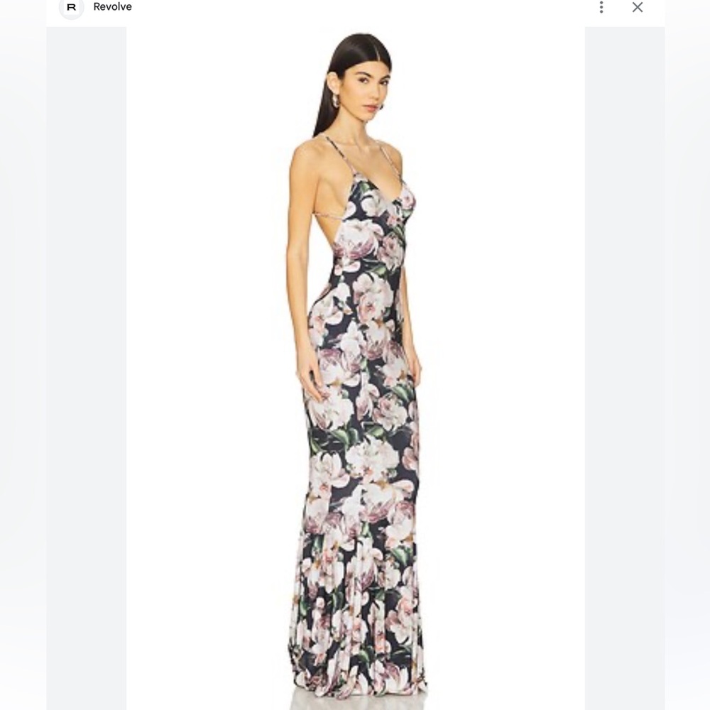 NORMA KAMALI/ Revolve Low Back Fishtail Gown in Peony. Size XS
